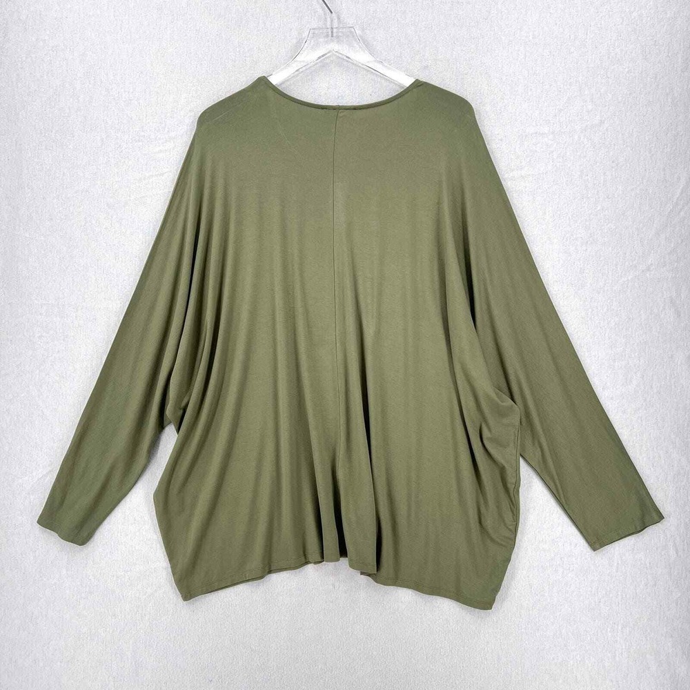 UNIVERSAL STANDARD liquid Jersey Crew Neck Dolman Top Womens XS Oil Green Casual - Picture 4 of 16